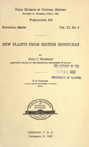 Cover of: New plants from British Honduras