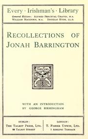 Cover of: Recollections of Jonah Barrington by Barrington, Jonah Sir