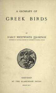 Cover of: A glossary of Greek birds