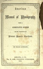 Cover of: American manual of phonography