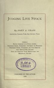Judging live stock by John A. Craig