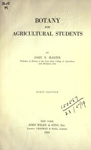 Cover of: Botany for agricultural students. by John Nathan Martin