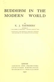 Cover of: Buddhism in the modern world by Kenneth J. Saunders
