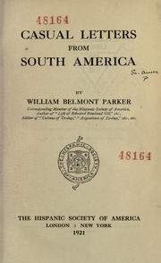 Cover of: Casual letters from South America