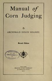 Cover of: Manual of corn judging