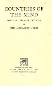 Countries of the mind by John Middleton Murry