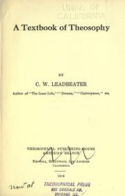 Cover of: A textbook of theosophy by Charles Webster Leadbeater