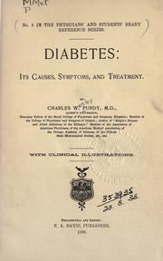 Cover of: Diabetes: its causes, symptoms, and treatment.
