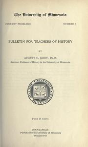 Cover of: Bulletin for teachers of history