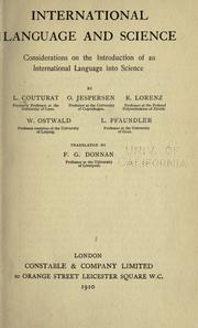 Cover of: International language and science: considerations on the introduction of an international language into science.