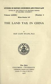 The land tax in China by Han-liang Huang