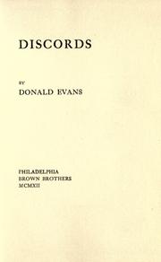 Cover of: Discords by Evans, Donald