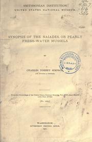 Cover of: Synopsis of the Naiades: or pearly fresh-water mussels