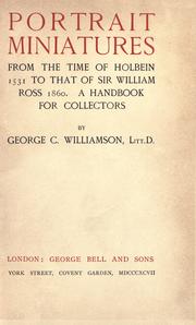 Cover of: Portrait miniatures by George Charles Williamson