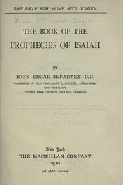 Cover of: The book of the prophecies of Isaiah