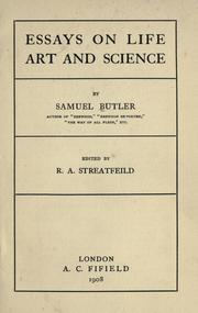 Cover of: Essays on life, art, and science by Samuel Butler