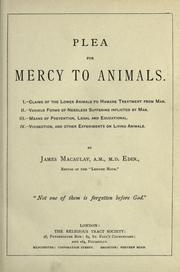 Cover of: Plea for mercy to animals ...