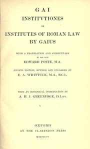 Cover of: Gai Institutiones by Gaius