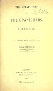 Cover of: The metaphysics of the Upanishads by Lala Sreeram