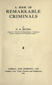 Cover of: A book of remarkable criminals