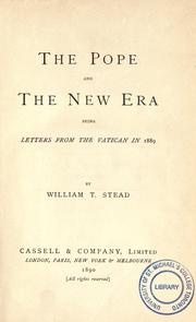 Cover of: pope and the new era: being letters from the Vatican in 1889