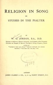 Cover of: Religion in song: or, Studies in the Psalter.