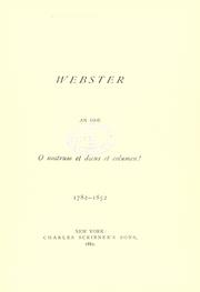 Cover of: Webster, an ode...1782-1852.
