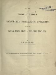 Cover of: Problems connected with the tides of a viscous spheroid.