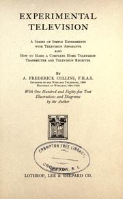 Cover of: Experimental television by A. Frederick Collins