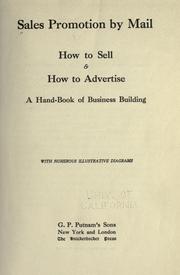 Cover of: Sales promotion by mail, how to sell & how to advertise