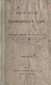 Cover of: Principles of Mahomedan law.
