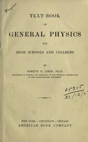 Cover of: Text-book of general physics.
