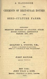 Cover of: A hand-book for chemists of beet-sugar houses and seed-culture farms.