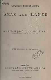 Cover of: Seas and lands. by Edwin Arnold