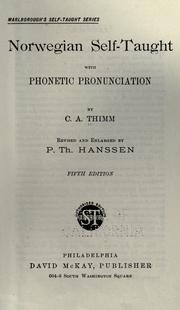 Cover of: Norwegian self-taught: with phonetic pronunciation