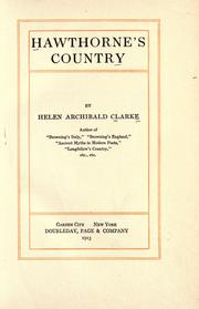 Hawthorne's country by Clarke, Helen Archibald