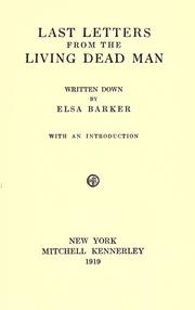 Cover of: Last letters from the living dead man