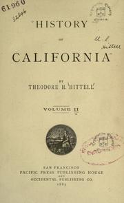 Cover of: History of California: Volume II