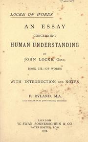 Cover of: Locke on words.: An essay concerning human understanding