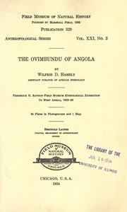 The Ovimbundu of Angola by Wilfrid Dyson Hambly