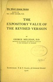 Cover of: The expository value of the revised edition