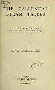 Cover of: The Callendar steam tables. by Hugh Longbourne Callendar