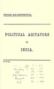 Cover of: Political agitators in India. by 