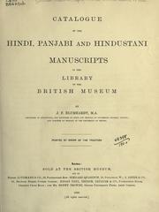 Cover of: Catalogue of the Hindi, Panjabi and Hindustani manuscripts in the library of the British museum by British Museum. Department of Oriental Printed Books and Manuscripts.