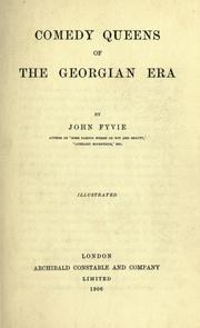 Comedy queens of the Georgian era by John Fyvie