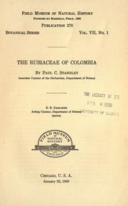 Cover of: The Rubiaceae of Colombia