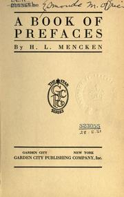 Cover of: A book of prefaces. by H. L. Mencken