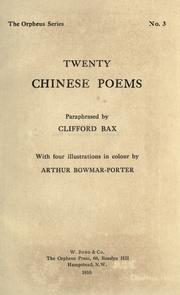 Cover of: Twenty Chinese poems