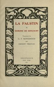 Faustin by Edmond de Goncourt, Jean-Pierre Bertrand