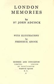 Cover of: London memories by Arthur St. John Adcock